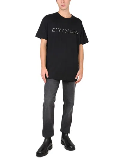 Givenchy Logo Crew Neck T-shirt In Black