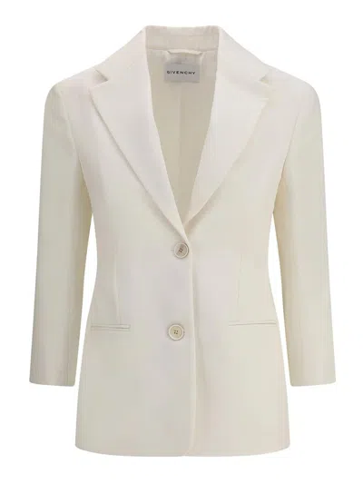 Givenchy Longline Jacket Featuring Front Pockets In White