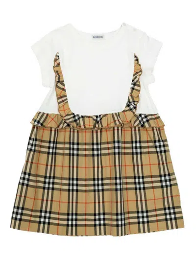 Burberry Check-pattern Dress In Brown