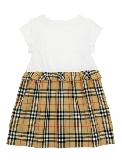 Burberry Check-pattern Dress In Brown