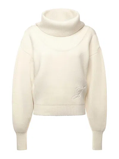 Jacquemus La Maille Pallone Turtleneck Wool-cashmere Sweater In White