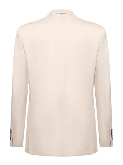 Eleventy Double-breasted Wool Jacket In Neutral