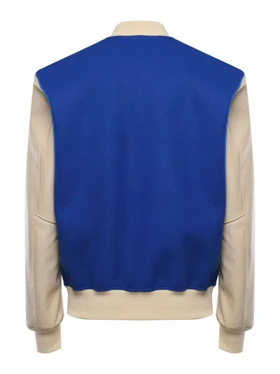 Giuliano Galiano Patchwork Baseball Jacket In Blue