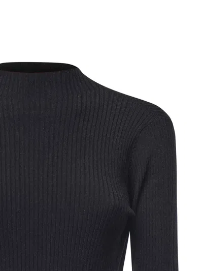 Rotate Birger Christensen Cutout Knit Mini Dress In Black