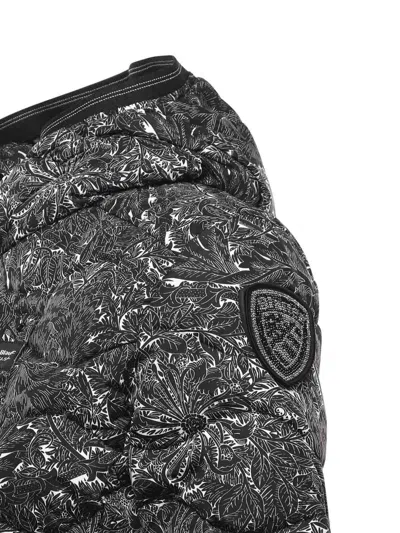 Blauer Camellia Wave-print Down Jacket In Red