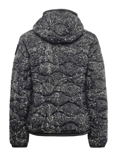 Blauer Camellia Wave-print Down Jacket In Red
