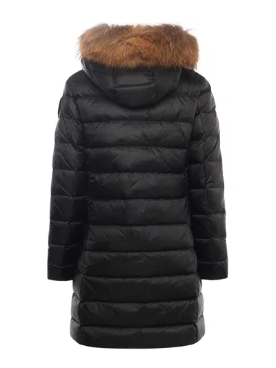Blauer Kristin Long Down Jacket With Fur In Multi