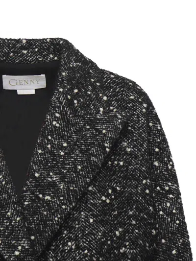 Genny Wool Pea Coat In Black