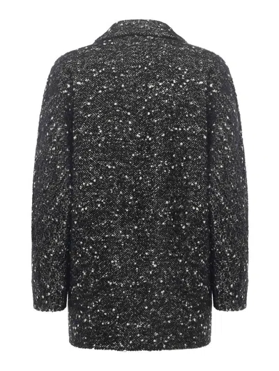 Genny Wool Pea Coat In Black