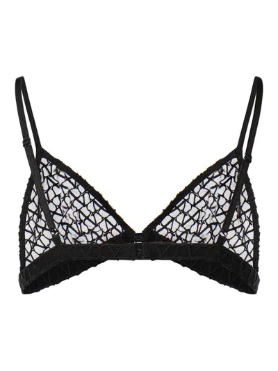 Valentino Logo-pattern Triangle Bra In Multi