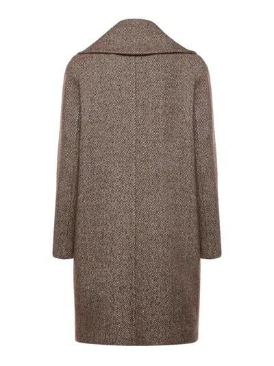 Alisheva Peach Wool And Cashmere Coat In Multi