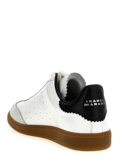 Isabel Marant Low-top Sneaker With Perforated White Leather Upper In Animal Print