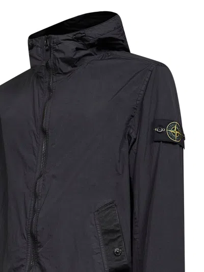 Stone Island Coats Blacks And Greys In Black