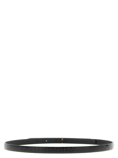 Tom Ford Slim T Leather Belt In Black