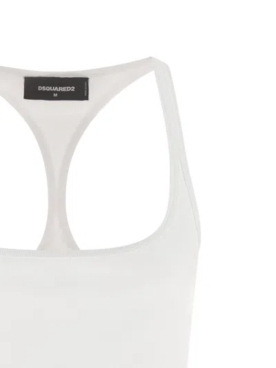 Dsquared2 Embroidery Tank Top Tops White In White