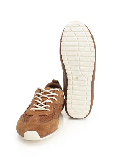 Tory Burch Field Sneaker In Suede And Mesh Cognac Color In Brown