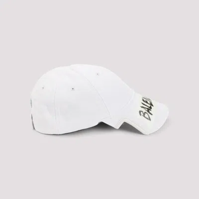 Balenciaga Baseball Cap Curved Brim Structured Eyelet Vents In White