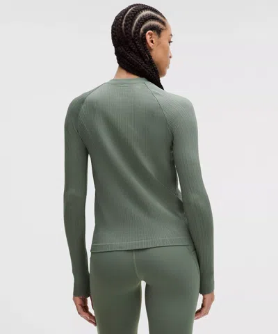 Lululemon Rest Less Variegated Ribbed Pullover In Green