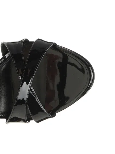 Paris Texas Lidia Black Sandals With High Stiletto Heel And Criss-crossed Ankle Strap In Patent Leather Woman