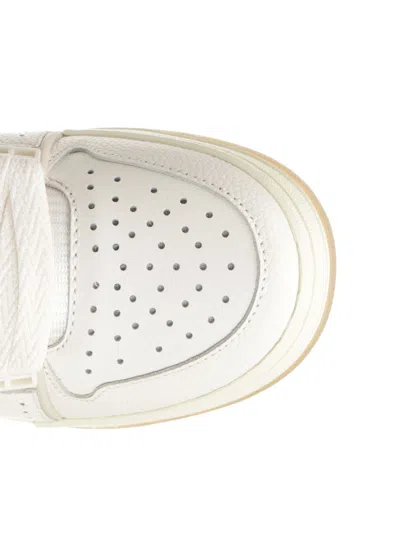Amiri Men 'skyline' Beige Sneaker With Maxi Logo On The Side And Velcro Strap With Logo In Leather M In White