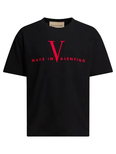 Valentino Crew Neck Short Sleeve T-shirt Design In Black