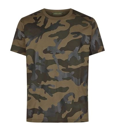Shop Valentino Bonded Camouflage T-shirt