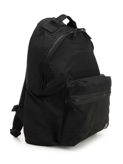 Stone Island Backpack Adjustable Straps Front Zip Pocket Top Handle In Black