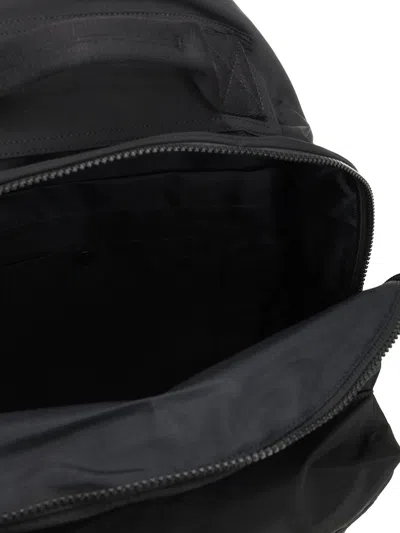 Stone Island Backpack Adjustable Straps Front Zip Pocket Top Handle In Black