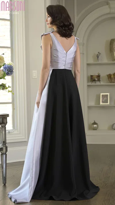 Marsoni M345 Long A Line Formal Evening Dress In Silver