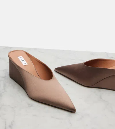 CUBE缎布坡跟穆勒鞋