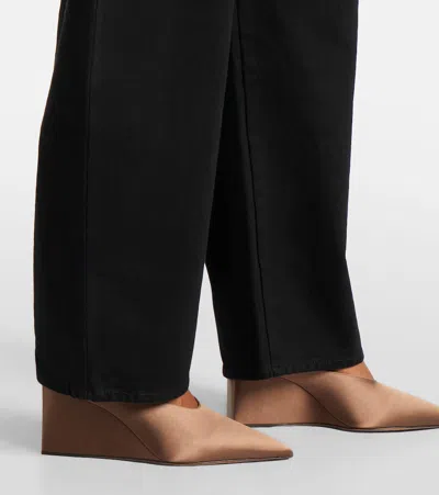 CUBE缎布坡跟穆勒鞋