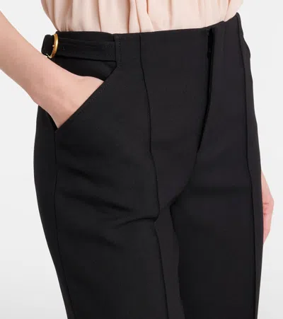 Chloé Tailored Wool Crepe Capri Pants In Black