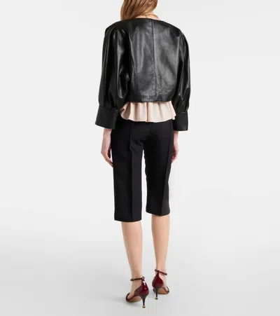 Chloé Tailored Wool Crepe Capri Pants In Black