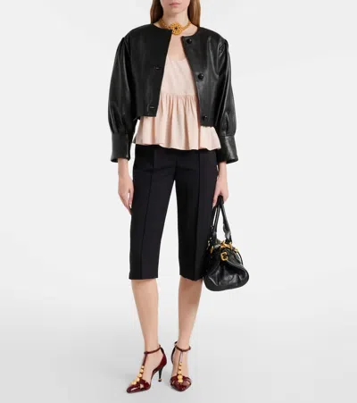 Chloé Tailored Wool Crepe Capri Pants In Black
