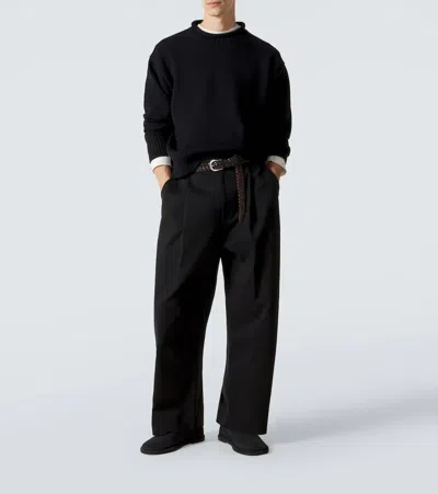 Studio Nicholson Wool And Cotton Sweater In Black