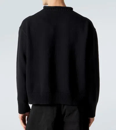 Studio Nicholson Wool And Cotton Sweater In Black