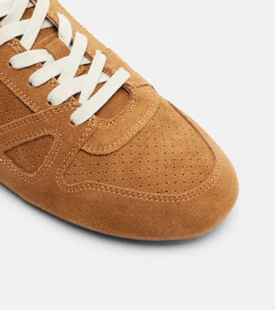 Isabel Marant Senny Perforated Suede Sneakers In Brown