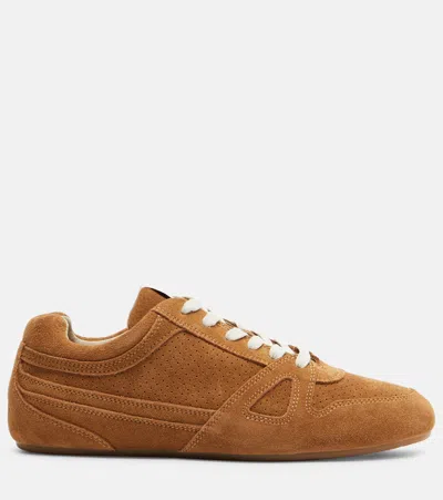 Isabel Marant Senny Perforated Suede Sneakers In Brown