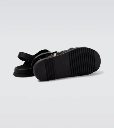 Rick Owens Megalace Leather Mules In Black