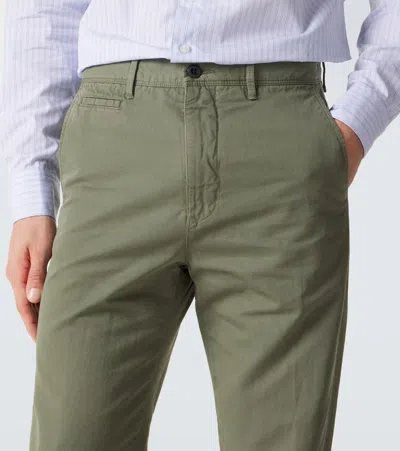 Slowear Cotton And Linen Slim Pants In Green