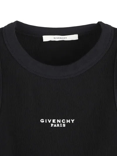 Givenchy Cotton Cropped Tank Top With Paris Print Clothing