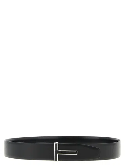 Tom Ford Shiny Leather Belt Belts Black In Black