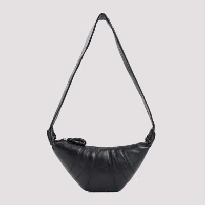 Lemaire Medium Croissant Bag Soft Grained Leather In Black