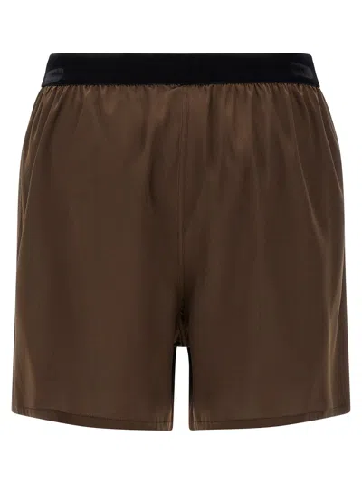 Tom Ford Silk Shorts Bermuda And Short Brown In Brown
