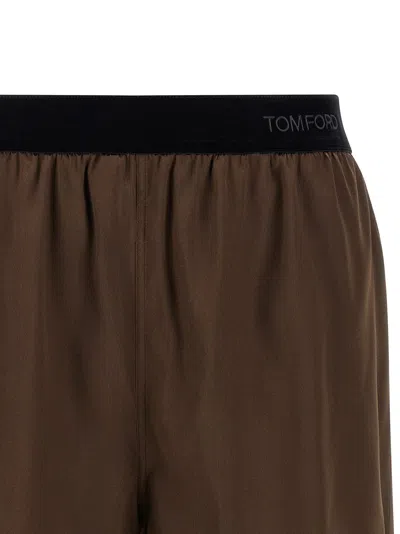 Tom Ford Silk Shorts Bermuda And Short Brown In Brown