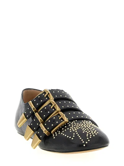 Chloé Susanna Buckle-details Studded Flat Pumps