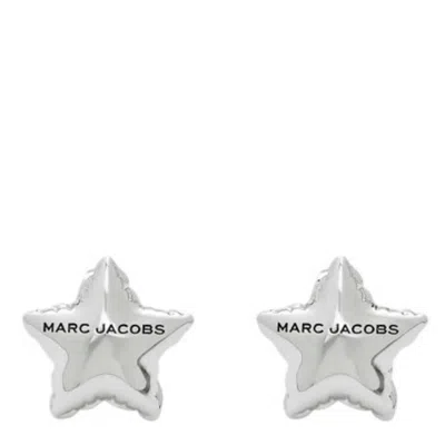 Marc Jacobs Light Antique Silver Balloon Star Earrings In Metallic