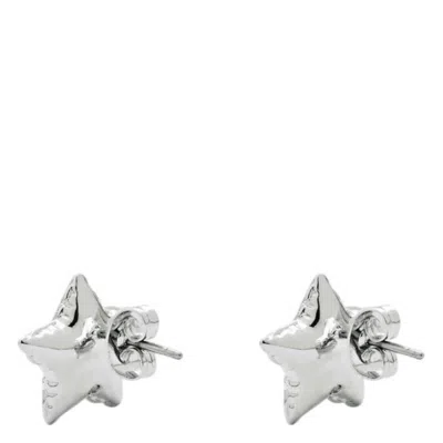 Marc Jacobs Light Antique Silver Balloon Star Earrings In Metallic
