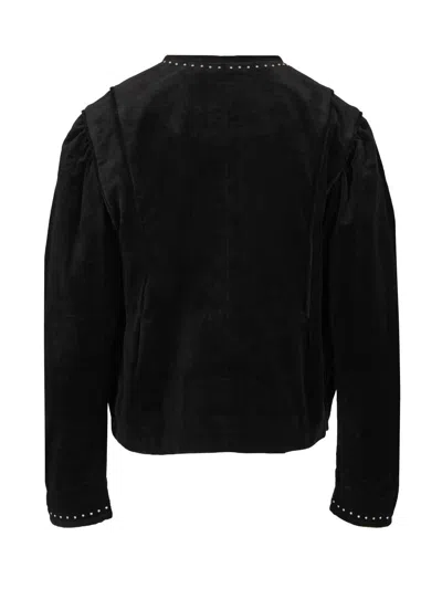 Isabel Marant Pietra Stud-embellished Velvet Jacket In Black
