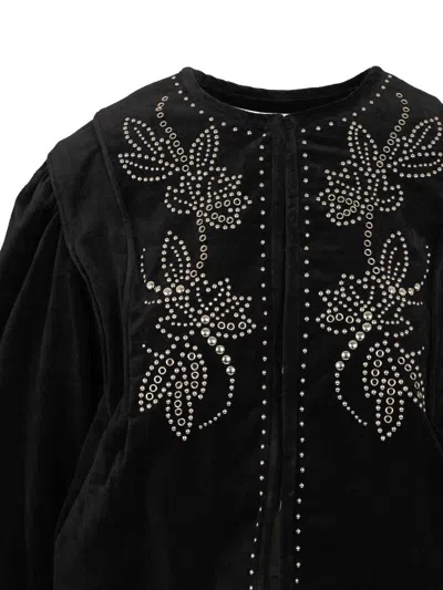 Isabel Marant Pietra Stud-embellished Velvet Jacket In Black